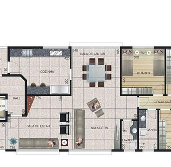 Ed. Joan Miró - Apartamento tipo 401 à 1001 com 167 m².